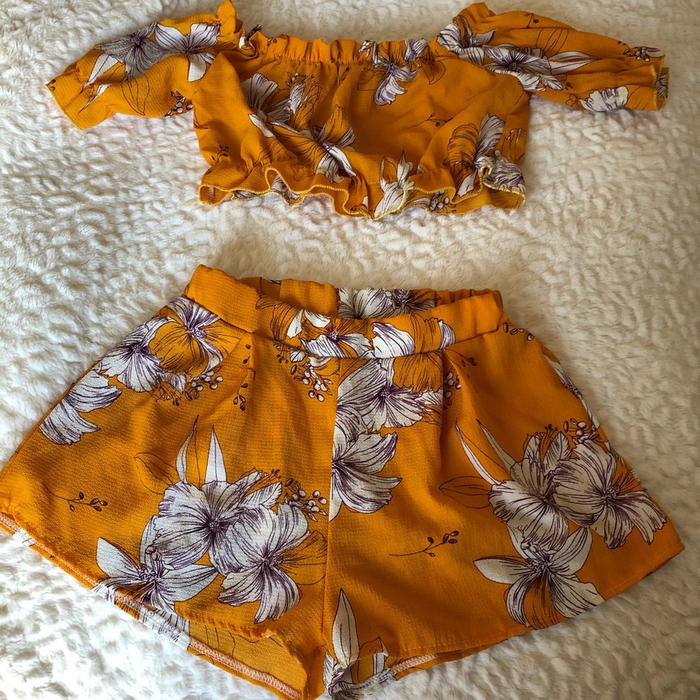 ZAFUL floral two piece set